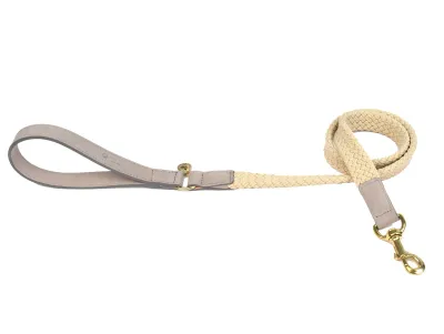 Fantail Tau Nubuck Lederen Hondenriem - Grijs