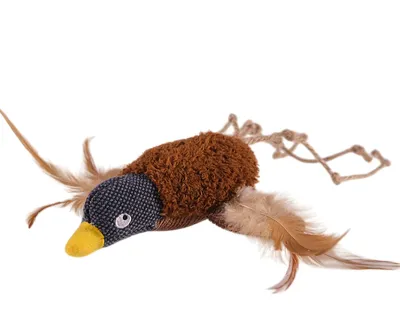 Pluche eend kattenspeelgoed Tiggy 18cm