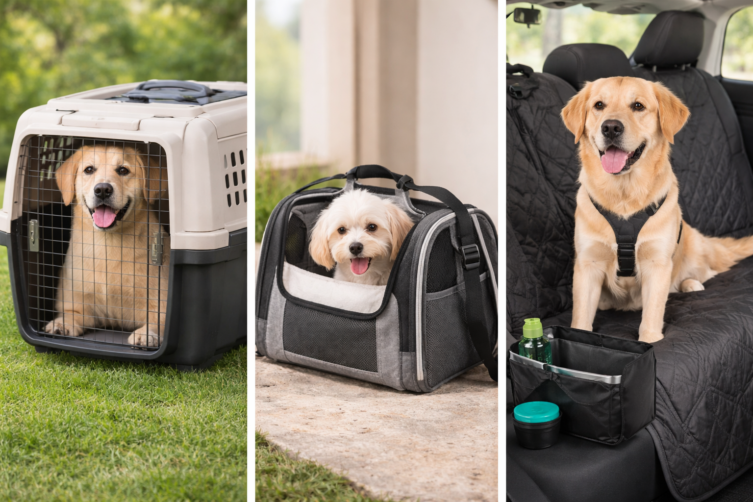 Hond in transportbox, veilig reizen met uw hond bij Bopets