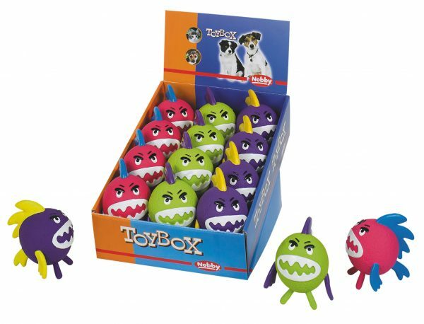 DIS12 Speelgoed hond latex piranha Ass.11cm