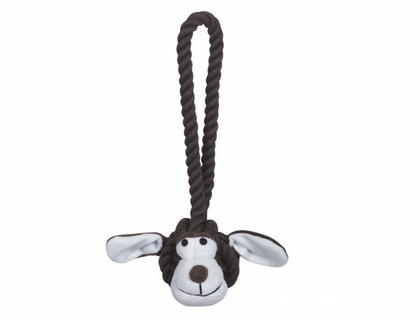 Speelgoed hond katoen Doggy bruin/wit S 25cm