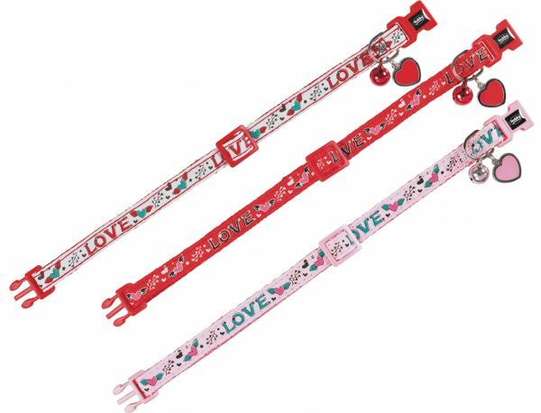Halsband kat charm wit 10 mm x 20-30 cm