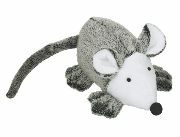 Speelgoed kat pluche muis Vera+catnip grijs 13cm