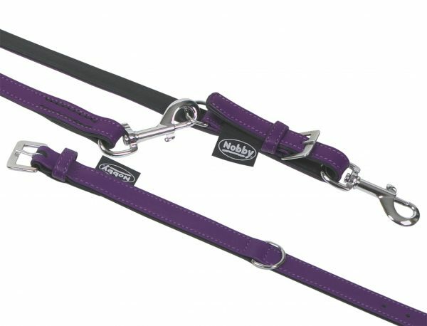 Halsband hond nappaleder paars 42cmx20mm