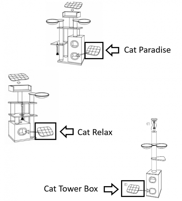 Kussen - KRABTON 55x45 Paradise/Tower Box/Cat Relax Light Grey