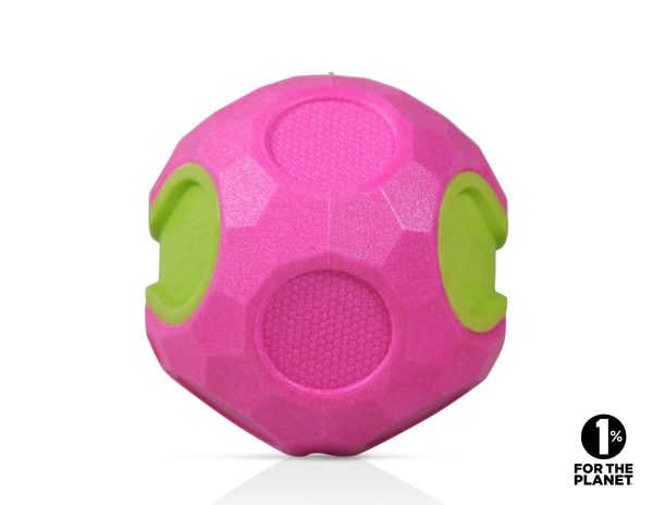 Speelgoed hond TPR bal roze 9cm
