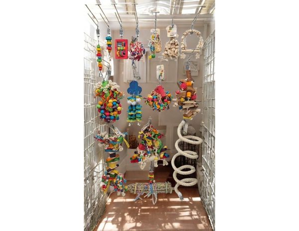 Speelgoed vogel 5 balletjes en bel 41cm