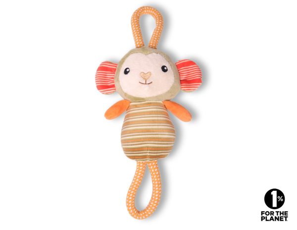 Speelgoed hond pluche Troeteltje Aap + koord 16cm