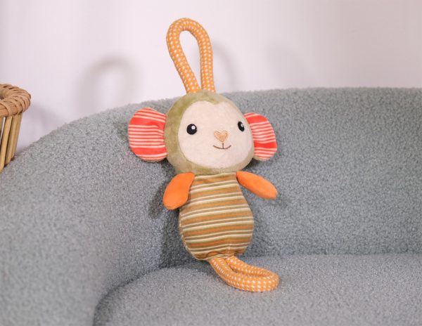 Speelgoed hond pluche Troeteltje Aap + koord 16cm