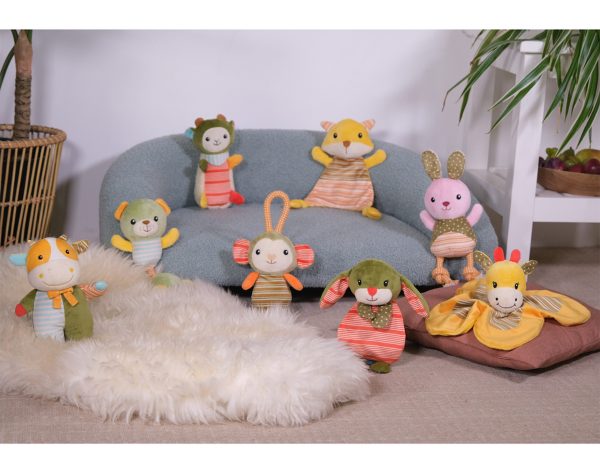 Speelgoed hond pluche Troeteltje Konijn+koord 16cm